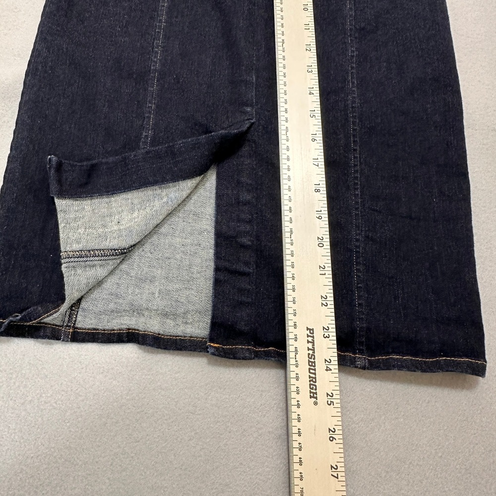Polo Ralph Lauren Denim Pencil Skirt Womens 8 Blue Zipper Pockets Slit‎ - Picture 6 of 10